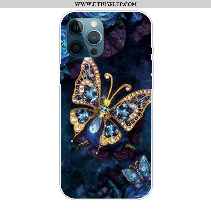 Etui do iPhone 13 Pro Max Niebieskie Motyle